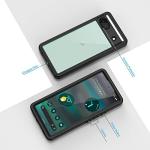Lanhiem for Google Pixel 6a Case, IP68 Waterproof Dustproof with Built-in Screen Protector, Heavy Duty Full Body Protective Phone Case for Pixel 6a, Black/Clear
