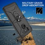GAMEMIUZ Case for LG G6, Case for LG G6 with [3X Tempered Glass Screen Protector], Built-in Ring Kickstand and Magnetic Car Mount Shockproof Dropproof Military Grade Armor Rugged Cover - Black