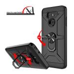 GAMEMIUZ Case for LG G6, Case for LG G6 with [3X Tempered Glass Screen Protector], Built-in Ring Kickstand and Magnetic Car Mount Shockproof Dropproof Military Grade Armor Rugged Cover - Black