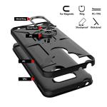 GAMEMIUZ Case for LG G6, Case for LG G6 with [3X Tempered Glass Screen Protector], Built-in Ring Kickstand and Magnetic Car Mount Shockproof Dropproof Military Grade Armor Rugged Cover - Black