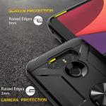GAMEMIUZ Case for LG G6, Case for LG G6 with [3X Tempered Glass Screen Protector], Built-in Ring Kickstand and Magnetic Car Mount Shockproof Dropproof Military Grade Armor Rugged Cover - Black