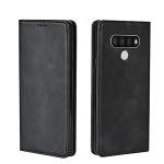LG Stylo 6 Case, Flip Fold Leather Wallet Case with Kickstand and ID Slot, Magnetic Closure (Black)