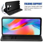 LG Stylo 6 Case, Flip Fold Leather Wallet Case with Kickstand and ID Slot, Magnetic Closure (Black)