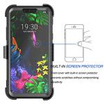 Tekcoo Holster Clip Case for LG G8 / LG G8 ThinQ, [Tshell] Shock Absorbing [Built-in Screen] Secure Swivel Locking Belt Defender Full Body Kickstand Carrying Sturdy Phone Cases Cover [Gray]