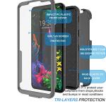 Tekcoo Holster Clip Case for LG G8 / LG G8 ThinQ, [Tshell] Shock Absorbing [Built-in Screen] Secure Swivel Locking Belt Defender Full Body Kickstand Carrying Sturdy Phone Cases Cover [Gray]