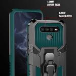 for LG K51 Phone Case,with Tempered Glass Screen Protector [2Pack] Heavy-Duty Military Grade 15ft. Drop Tested Protective Case for LG K51 -GREEN