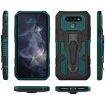 for LG K51 Phone Case,with Tempered Glass Screen Protector [2Pack] Heavy-Duty Military Grade 15ft. Drop Tested Protective Case for LG K51 -GREEN