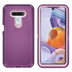 Asuwish Phone Case for LG Stylo 6/Stylo6 Plus/K71 Stylus with Tempered Glass Screen Protector and Cell Cover Hybrid Shockproof Hard Protective Accessories LGStylo6 6+ 6plus Style 06 Six 2020 Purple