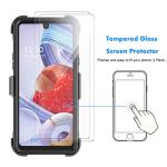 Njjex LG Stylo 6 Case, LG Stylo 6 Phone Case with Tempered Glass Screen Protector [2 Pack], [Nbeck] Shockproof Heavy Duty Locking Swivel Holster Belt Clip Kickstand Rugged Hard Cover [Black]