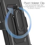 JACKPOT WIRELESS for LG V60 ThinQ Case Heavy Duty Shock-Absorption/High Impact Resistant Armor Built in Screen Holster Defender Case with Kickstand + Swivel Belt Clip Holster for LG V60 ThinQ (Black)