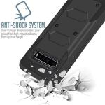 JACKPOT WIRELESS for LG V60 ThinQ Case Heavy Duty Shock-Absorption/High Impact Resistant Armor Built in Screen Holster Defender Case with Kickstand + Swivel Belt Clip Holster for LG V60 ThinQ (Black)