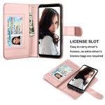 Njjex Compatible with LG Stylo 5 Case/LG Stylo 5X/Stylo 5V/Stylo 5 Plus Wallet Case, [9 Card Slots] PU Leather Card Holder Folio Flip [Detachable][Kickstand] Magnetic Phone Cover & Lanyard [Rose Gold]