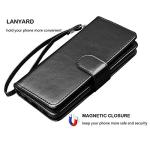 NJJEX Compatible with LG Stylo 5 Case/LG Stylo 5X/Stylo 5V/Stylo 5 Plus Wallet Case, [9 Card Slots] PU Leather Card Holder Folio Flip [Detachable][Kickstand] Magnetic Phone Cover & Lanyard [Black]