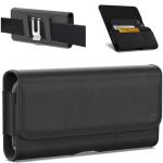 CoverON Holster for Google Pixel 10 9 Pro XL 9a / 8 Pro 7 Pro 6 Pro/Pixel 7 6 5A 4A 4 XL - Cell Phone Case Belt Clip ID Card Carrying Black Leather Pouch (Fits with Otterbox or Any Case on)