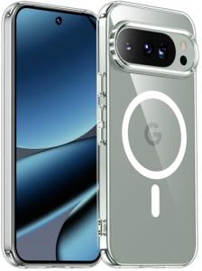 SPIDERCASE Magnetic for Google Pixel 10/Pixel 10 Pro Case, Military Grade Drop Protection Slim Crystal Clear Shockproof Anti-Fingerprint Phone Case, Phone Case for Pixel 10/10 Pro, Clear