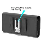 CoverON Holster for Google Pixel 10 9 Pro XL 9a / 8 Pro 7 Pro 6 Pro/Pixel 7 6 5A 4A 4 XL - Cell Phone Case Belt Clip ID Card Carrying Black Leather Pouch (Fits with Otterbox or Any Case on)