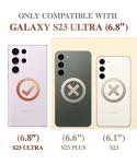 GVIEWIN for Samsung Galaxy S23 Ultra Case with Slide Camera Cover, [Built-in Screen Protector] [2 Front Frames] Military Grade Shockproof Marble Phone Case Fit S23 Ultra 6.8", Quicksand/Purple