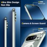 SPIDERCASE Magnetic for Google Pixel 10/Pixel 10 Pro Case, Military Grade Drop Protection Slim Crystal Clear Shockproof Anti-Fingerprint Phone Case, Phone Case for Pixel 10/10 Pro, Clear