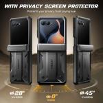 TONGATE for Motorola Razr 2025/Razr 2024 Case with Privacy Screen Protector, [Stand & Belt-Clip] [Hinge Protection Cover] [Anti-Slip], Full-Body Military Grade Protective Phone Case, Black