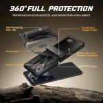 TONGATE for Motorola Razr 2025/Razr 2024 Case with Privacy Screen Protector, [Stand & Belt-Clip] [Hinge Protection Cover] [Anti-Slip], Full-Body Military Grade Protective Phone Case, Black