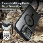 ESR for iPhone 13 Pro Max Case with Stand, Compatible with MagSafe, Full-Body Military-Grade Drop Proof Case with Built-in 9H+ Tempered Glass Screen Protector, Armor Series, Clear Black