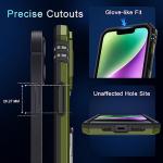 DEERLAMN Case for iPhone 13/iPhone 14 6.1-Inch with Slide Camera Cover+Screen Protector(2 Packs),Rotated Ring Kickstand Military Grade Shockproof Protective Cover-Olive Green