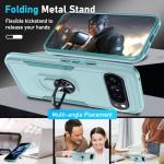 for Google Pixel 10/10 Pro Case with Screen Protector + Camera Lens Protector,Heavy Duty Shockproof Full Body Protective Cover Built in Rotatable Metal Ring Holder Kickstand,2025 Mint Green