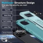 for Google Pixel 10/10 Pro Case with Screen Protector + Camera Lens Protector,Heavy Duty Shockproof Full Body Protective Cover Built in Rotatable Metal Ring Holder Kickstand,2025 Mint Green