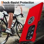 JAME for S23 Ultra Case, Slim Soft Bumper Case for Galaxy S23 Ultra, with Ring Holder Kickstand for Samsung S23 Ultra Cover, Military-Grade Protection for Samsung Galaxy S23 Ultra Case, Red