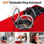 JAME for S23 Ultra Case, Slim Soft Bumper Case for Galaxy S23 Ultra, with Ring Holder Kickstand for Samsung S23 Ultra Cover, Military-Grade Protection for Samsung Galaxy S23 Ultra Case, Red