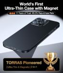 TORRAS Magnetic Slim Fit for iPhone 16 Pro Case, 6.3 inch, Ultra-Thin Case Compatible with MagSafe, Lightweight Matte Anti-Scratch Hard PC Cover Phone Case for iPhone 16 Pro OriginFit, Black
