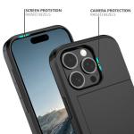 Nvollnoe Compatible with iPhone 16 Pro Case with Card Holder Heavy Duty Protective Dual Layer Shockproof Hidden Slot Slim Wallet Phone Cover for Women&Men 6.3 inch(Black)