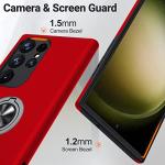 JAME for S23 Ultra Case, Slim Soft Bumper Case for Galaxy S23 Ultra, with Ring Holder Kickstand for Samsung S23 Ultra Cover, Military-Grade Protection for Samsung Galaxy S23 Ultra Case, Red