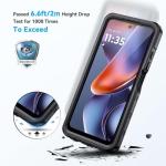 Lanhiem for Moto G 5G 2025 Case, IP68 Waterproof Dustproof Shockproof Case with Built-in Screen Protector, Full Body Underwater Protective Cover for Moto G 5G Only, Black