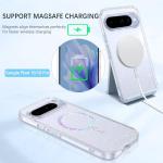 BENTOBEN Magnetic for Google Pixel 10 Case, Clear Crystal Glitter Google Pixel 10 Phone Case Compatible with MagSafe, Shockproof Sparkly Cute Women Girl Cover for Pixel 10 6.3 inch, Clear Glitter
