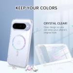 BENTOBEN Magnetic for Google Pixel 10 Case, Clear Crystal Glitter Google Pixel 10 Phone Case Compatible with MagSafe, Shockproof Sparkly Cute Women Girl Cover for Pixel 10 6.3 inch, Clear Glitter