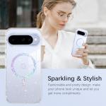 BENTOBEN Magnetic for Google Pixel 10 Case, Clear Crystal Glitter Google Pixel 10 Phone Case Compatible with MagSafe, Shockproof Sparkly Cute Women Girl Cover for Pixel 10 6.3 inch, Clear Glitter
