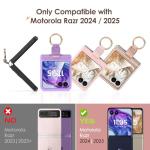 Caka Bling Case for Motorola Razr 2024/2025 Case [NOT for Plus or Ultra], with Finger Ring Holder & Built-in Screen Protector, Slim Thin Protective Phone Cover for Moto Razr 2024 & 2025 - Rose Gold