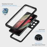 Lanhiem for Samsung Galaxy S21 Ultra Case, IP68 Waterproof Dustproof, Built-in Screen Protector, Rugged Full Body Shockproof Protective Phone Cover for Galaxy S21 Ultra 5G 6.8 Inch, Black