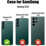 MMHUO for Samsung Galaxy S22 Case with Card Holder,Flower Magnetic Buttons Protective Wallet Cover for Women for Samsung Galaxy S22 5G (2022),Rose Gold