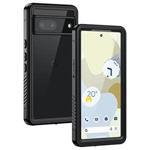 Lanhiem for Google Pixel 7 Case, IP68 Waterproof Dustproof with Built-in Screen Protector, Heavy Duty Full Body Protective Phone Case for Pixel 7, Black/Clear