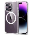 ESR Magnetic Phone Case for iPhone 14 Pro, Compatible with MagSafe, Shockproof Military-Grade Protection, Yellowing Resistant, Classic Hybrid Case (HaloLock), Clear