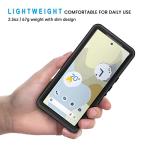 Lanhiem for Google Pixel 7 Case, IP68 Waterproof Dustproof with Built-in Screen Protector, Heavy Duty Full Body Protective Phone Case for Pixel 7, Black/Clear