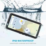 Lanhiem for Google Pixel 7 Case, IP68 Waterproof Dustproof with Built-in Screen Protector, Heavy Duty Full Body Protective Phone Case for Pixel 7, Black/Clear