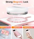 Meifigno Designed for Google Pixel 10/10 Pro Case 6.3", [Glitter Card & Wrist Strap][Compatible with MagSafe] Transparent Back and Electroplated Edges for Pixel 10 Pro Case/Pixel 10 Case, Rose Gold