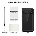 Lanhiem for Google Pixel 7 Case, IP68 Waterproof Dustproof with Built-in Screen Protector, Heavy Duty Full Body Protective Phone Case for Pixel 7, Black/Clear