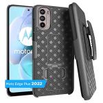 Designed for Motorola Edge Plus 2022 / Plus 5G UW/Edge Pro 30 - XT22011 Case with Belt Clip Holster - Kickstand Cover Phone Case - Black