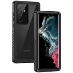 Lanhiem for Samsung Galaxy S22 Ultra Case, IP68 Waterproof Dustproof with Built-in Screen Protector, Heavy Duty Full Body Protective Phone Case for Samsung S22 Ultra 5G, Black/Clear