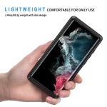 Lanhiem for Samsung Galaxy S22 Ultra Case, IP68 Waterproof Dustproof with Built-in Screen Protector, Heavy Duty Full Body Protective Phone Case for Samsung S22 Ultra 5G, Black/Clear