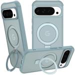 CHAOFEnG Magnetic Compatible with Google Pixel 10 & Pixel 10 Pro Case with Stand [Military Grade Drop Tested][Compatible with Magnet] Ring Translucent Slim Hard Back Soft Edge, Teal Green